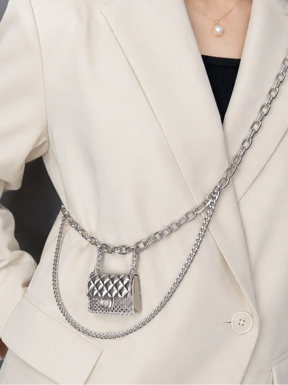 Vintage Style Mini Bag Chain Belt